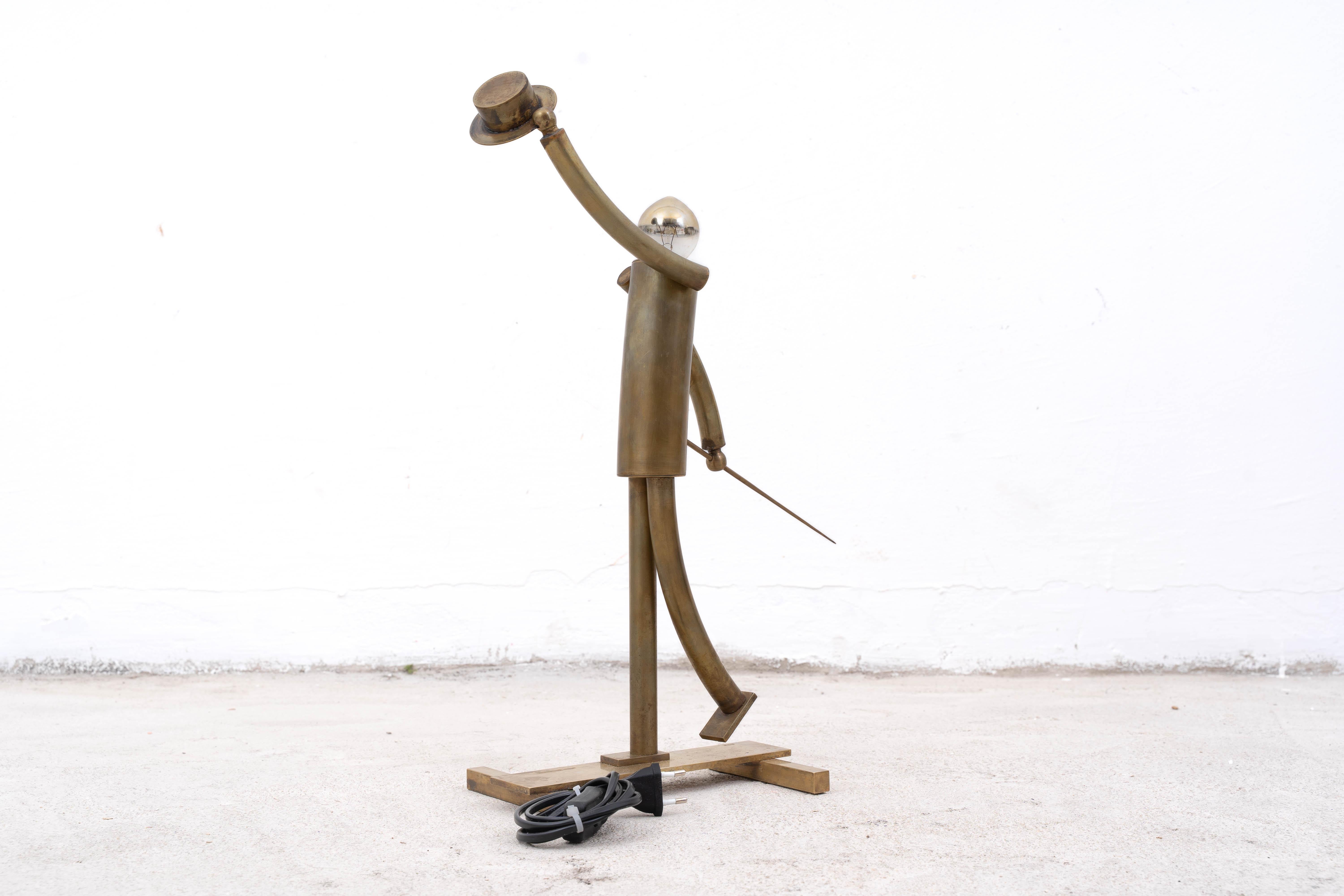 American Art Deco Figural Gentleman Table Lamp, New York, 1930 For Sale