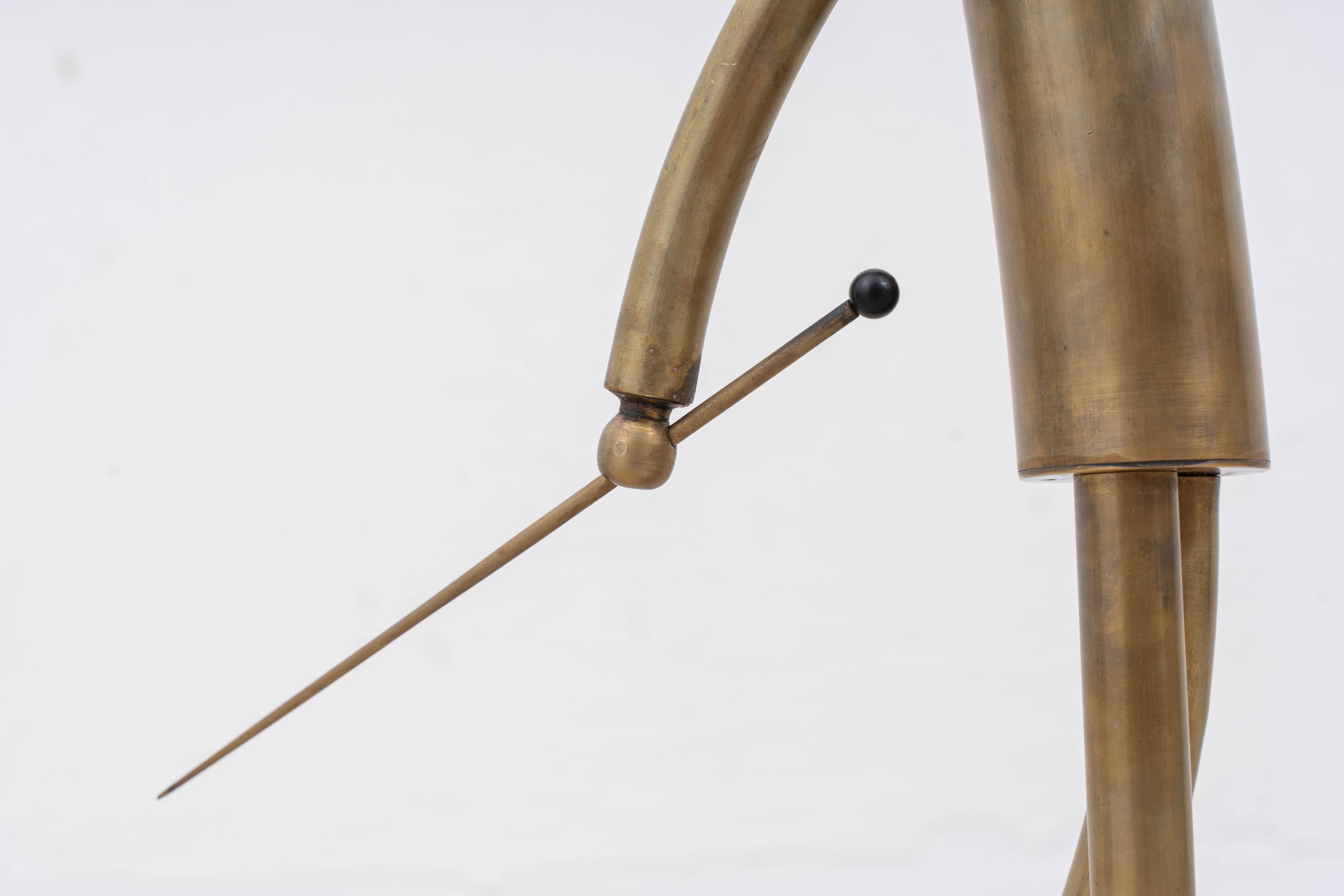 Brass Art Deco Figural Gentleman Table Lamp, New York, 1930 For Sale