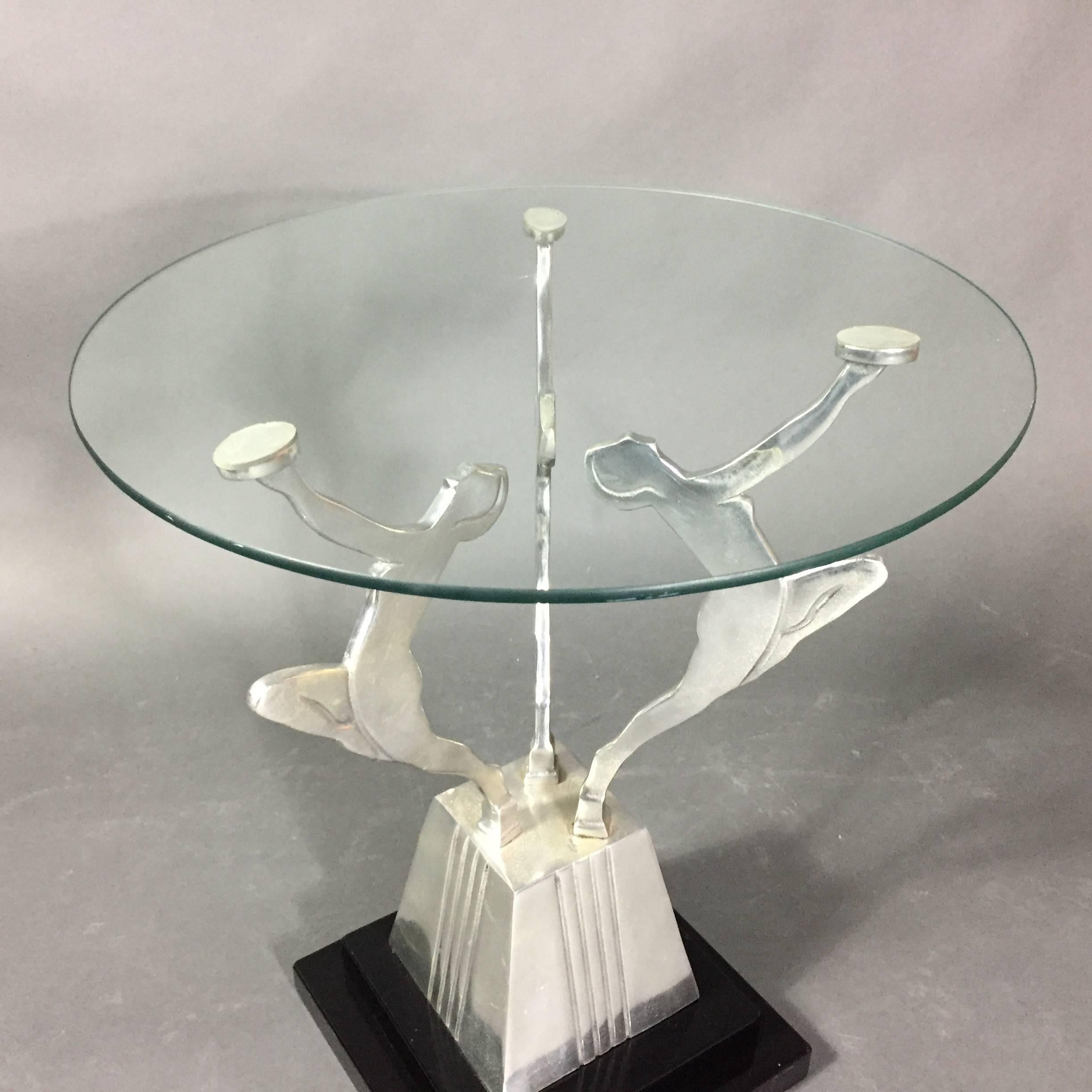 Art Deco Figural Metal Cocktail Table, USA, 1950s For Sale 2