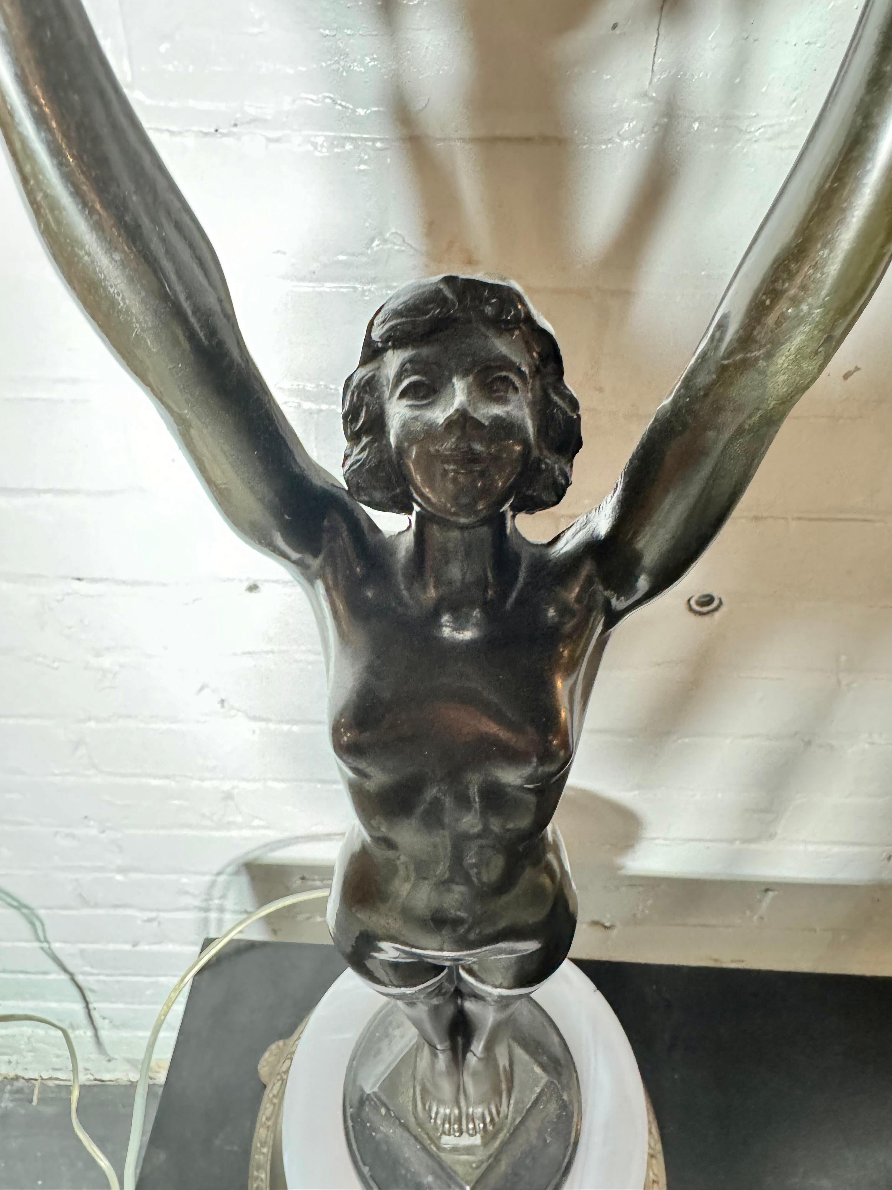 Art Deco Figural Reclining Nude Lite-up sculpture / smoking stand 1