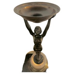 Art Deco Figural Reclining Nude Lite-up sculpture / smoking stand