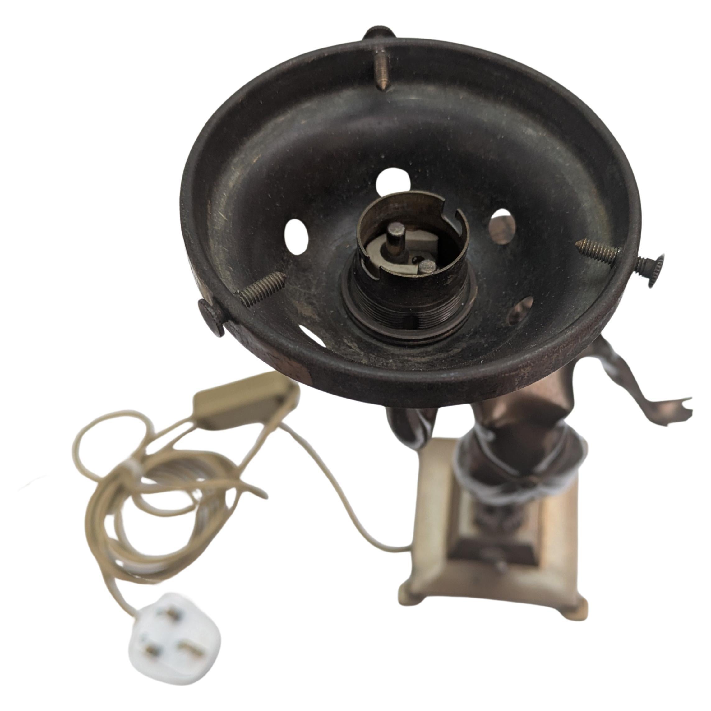 Brass Art Deco Figural Table Lamp, English, circa 1930 For Sale