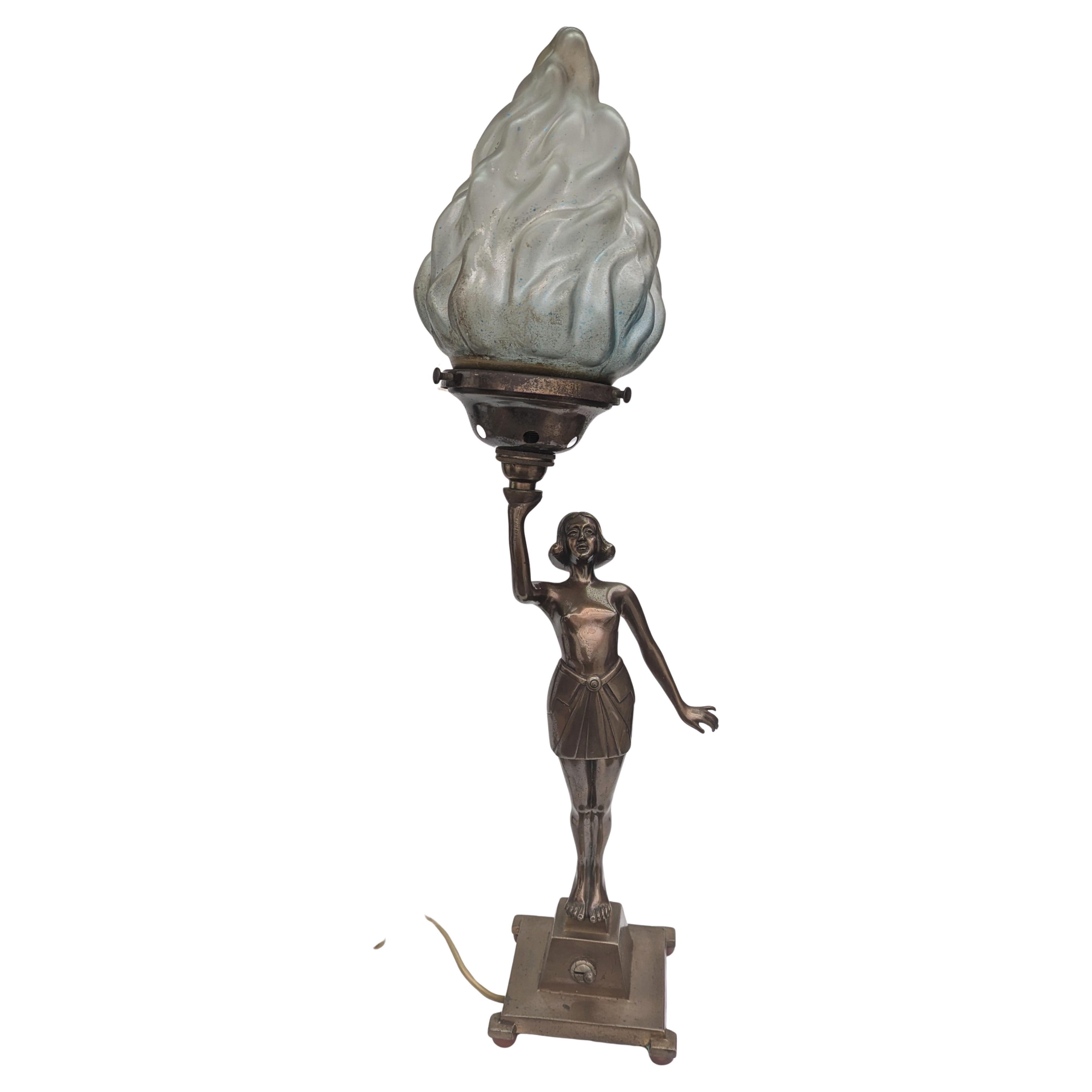 Art Deco Figural Table Lamp, English, circa 1930