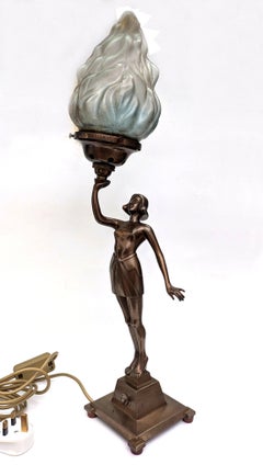 Art Deco Figural Table Lamp, English, circa 1930