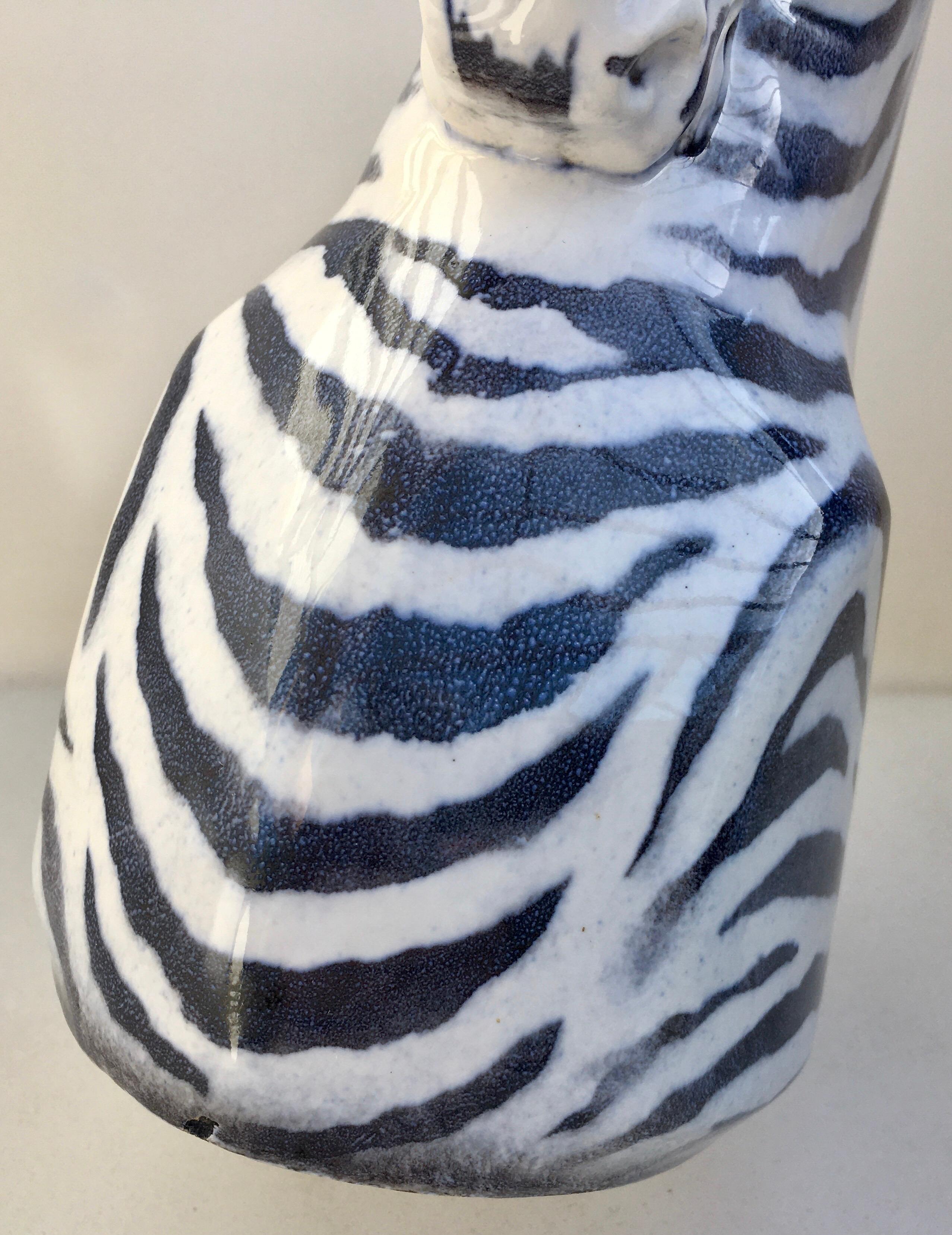 Art Deco Figural Zebra Serving Pitcher, Czech Ditmar Urbach Pottery 4
