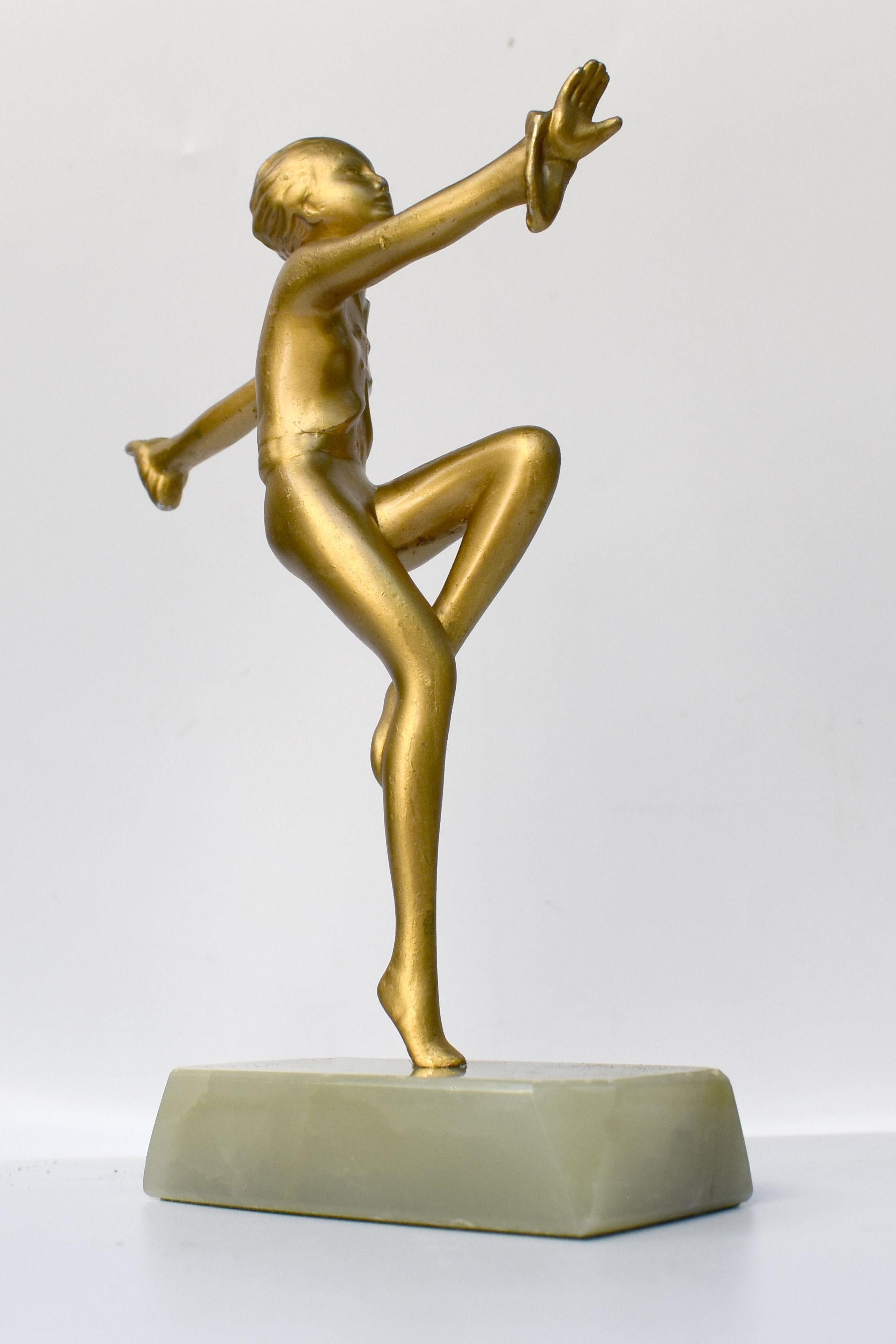 20th Century Art Deco Figurative Spelter Dancer, c1930