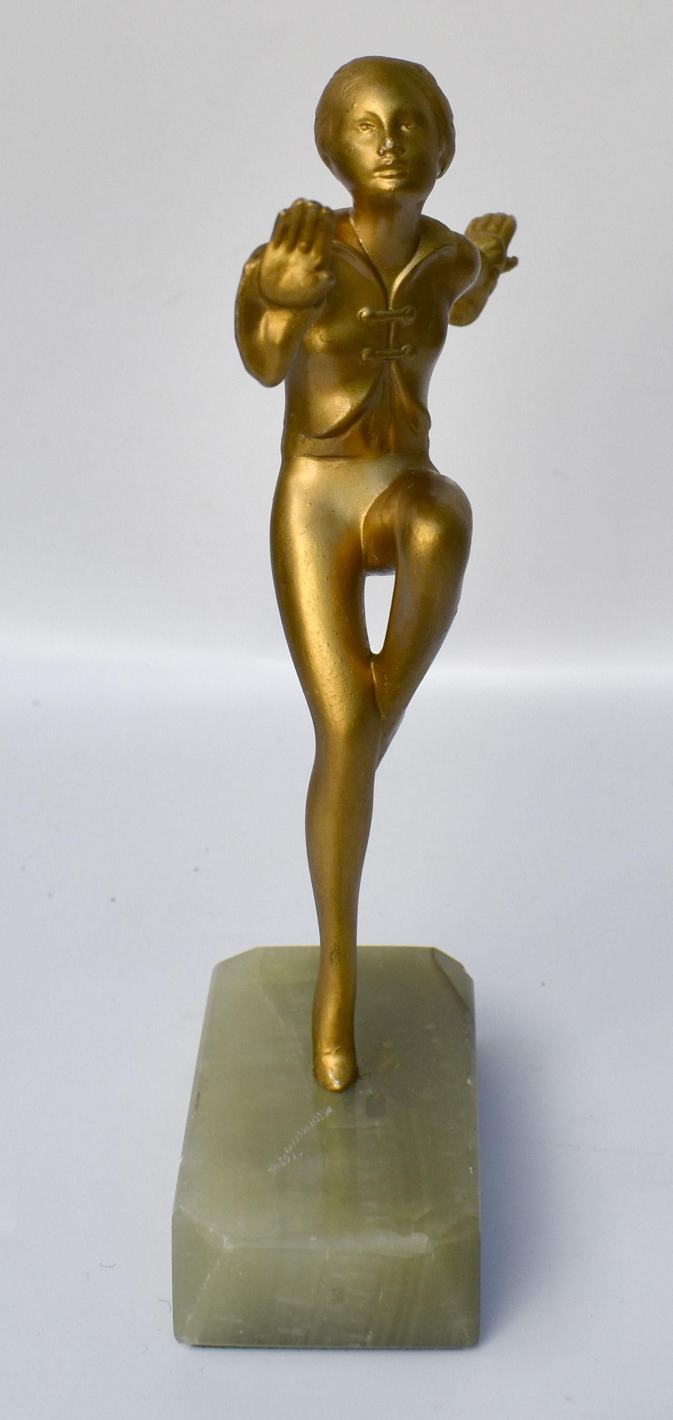 Art Deco Figurative Spelter Dancer, c1930 2