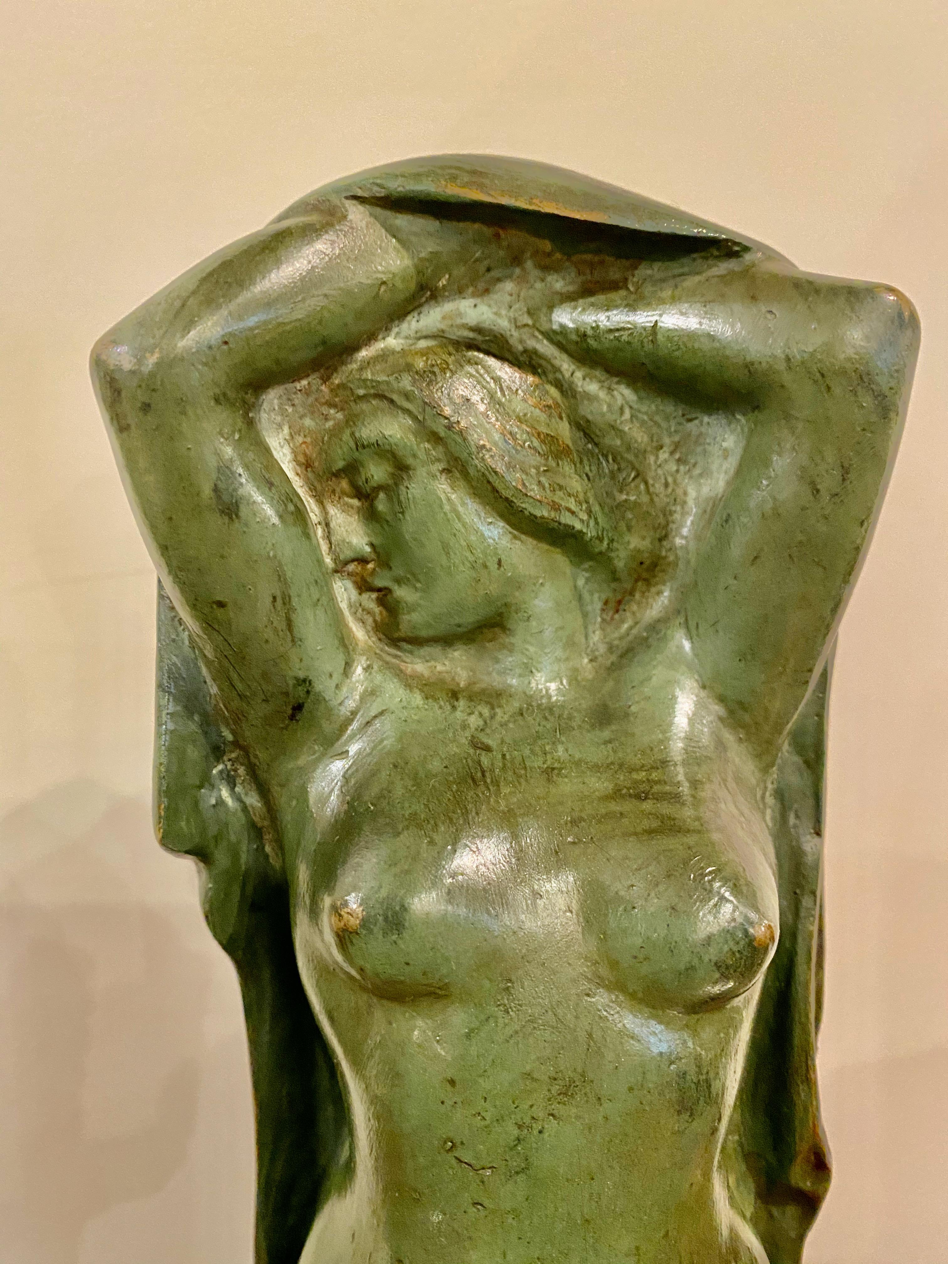 Art Deco Figure by Eugene Canneel Bronze, 1930s 1