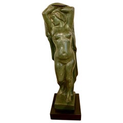 Art Deco Figure by Eugene Canneel Bronze, 1930s