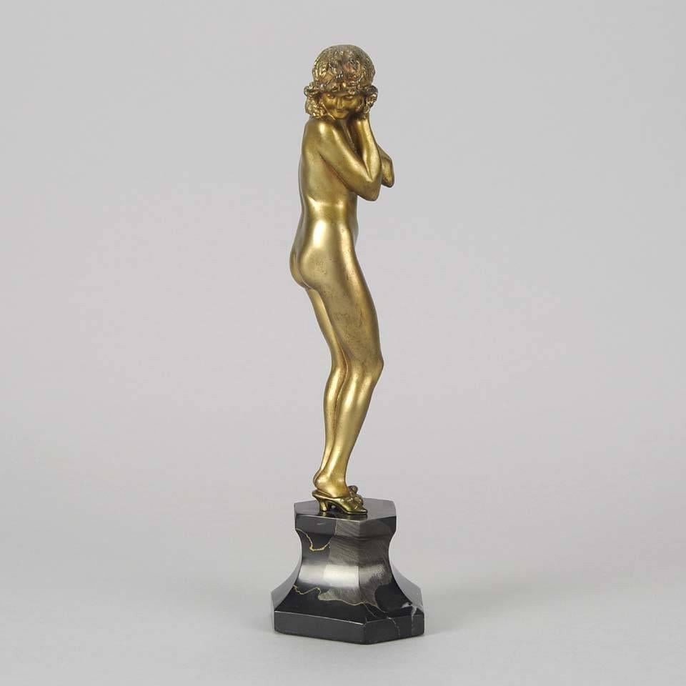 Cold-Painted Art Deco Figure Entitled 'Darling' by Claire Colinet