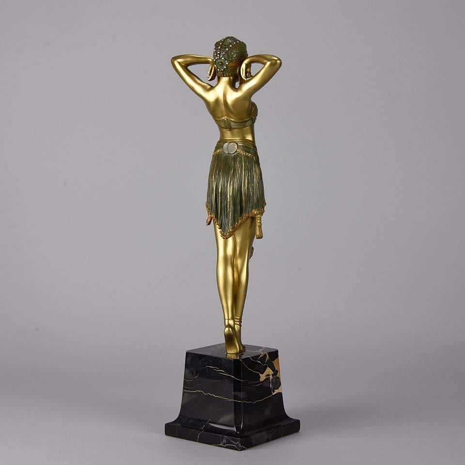 Cold-Painted Art Deco Figure Entitled 'Scarab Dancer' by Demetre Chiparus