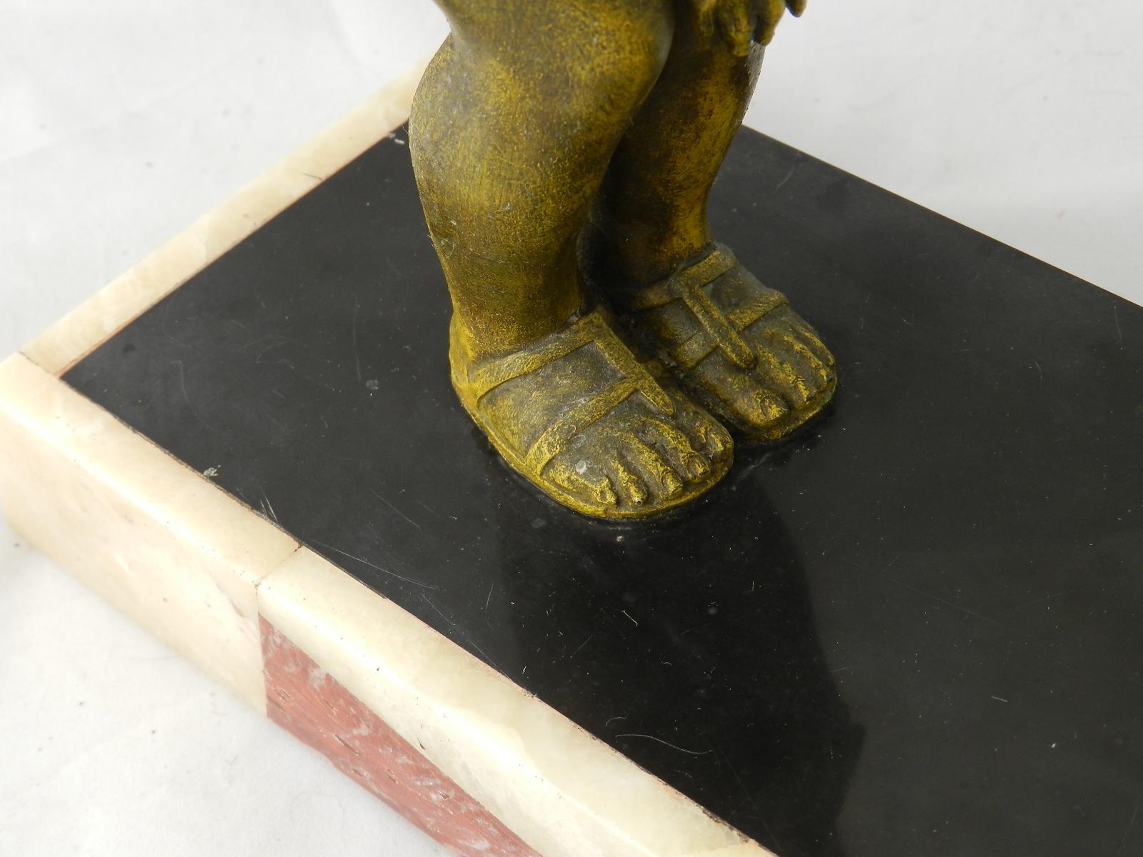 Art Deco Figure Girl and Dog by P Sega, French, circa 1930 In Good Condition In Mimizan, FR