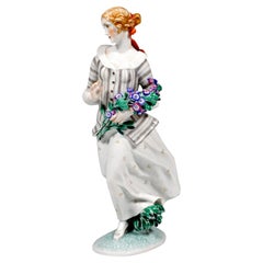 Art Déco Figure, 'Lady With Flowers' by Ida Schwetz-Lehmann for Augarten, Vienna