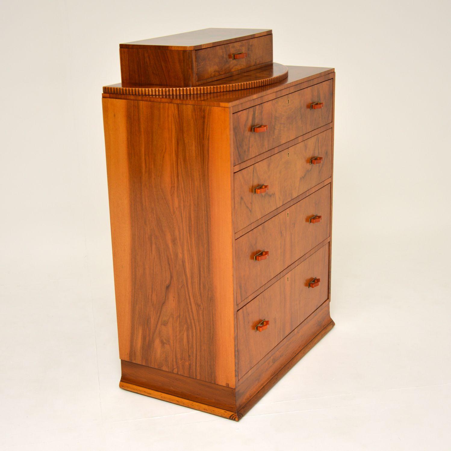 Art Deco Figured Walnut Chest of Drawers 5