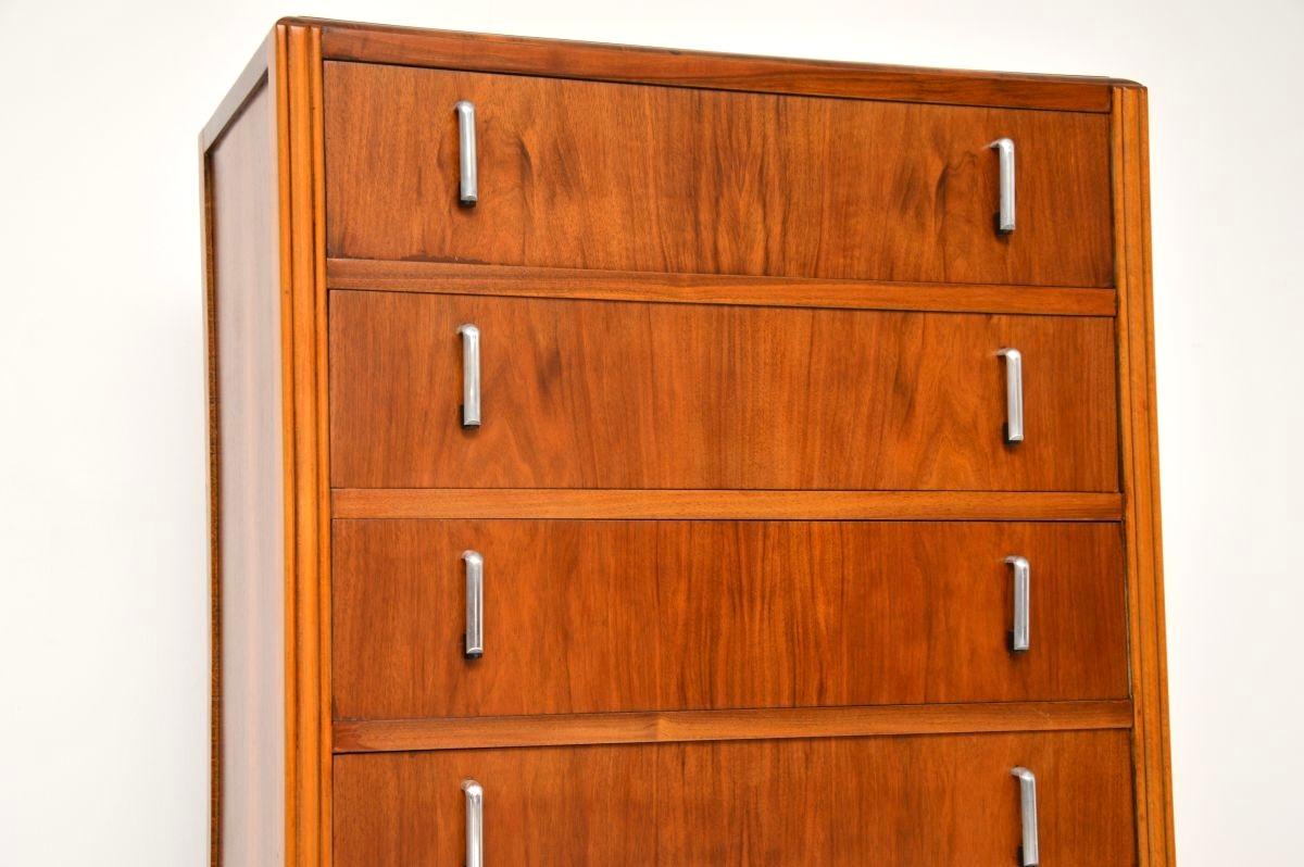Art Deco Figured Walnut Chest of Drawers For Sale 5