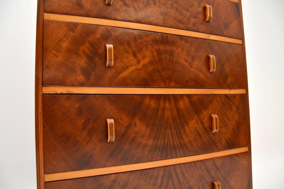 Art Deco Figured Walnut Chest of Drawers For Sale 6