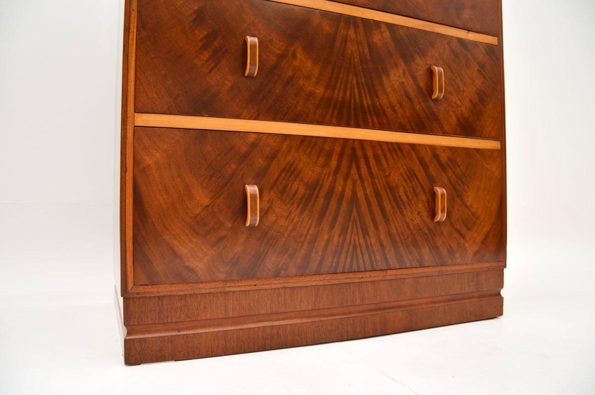 Art Deco Figured Walnut Chest of Drawers For Sale 7
