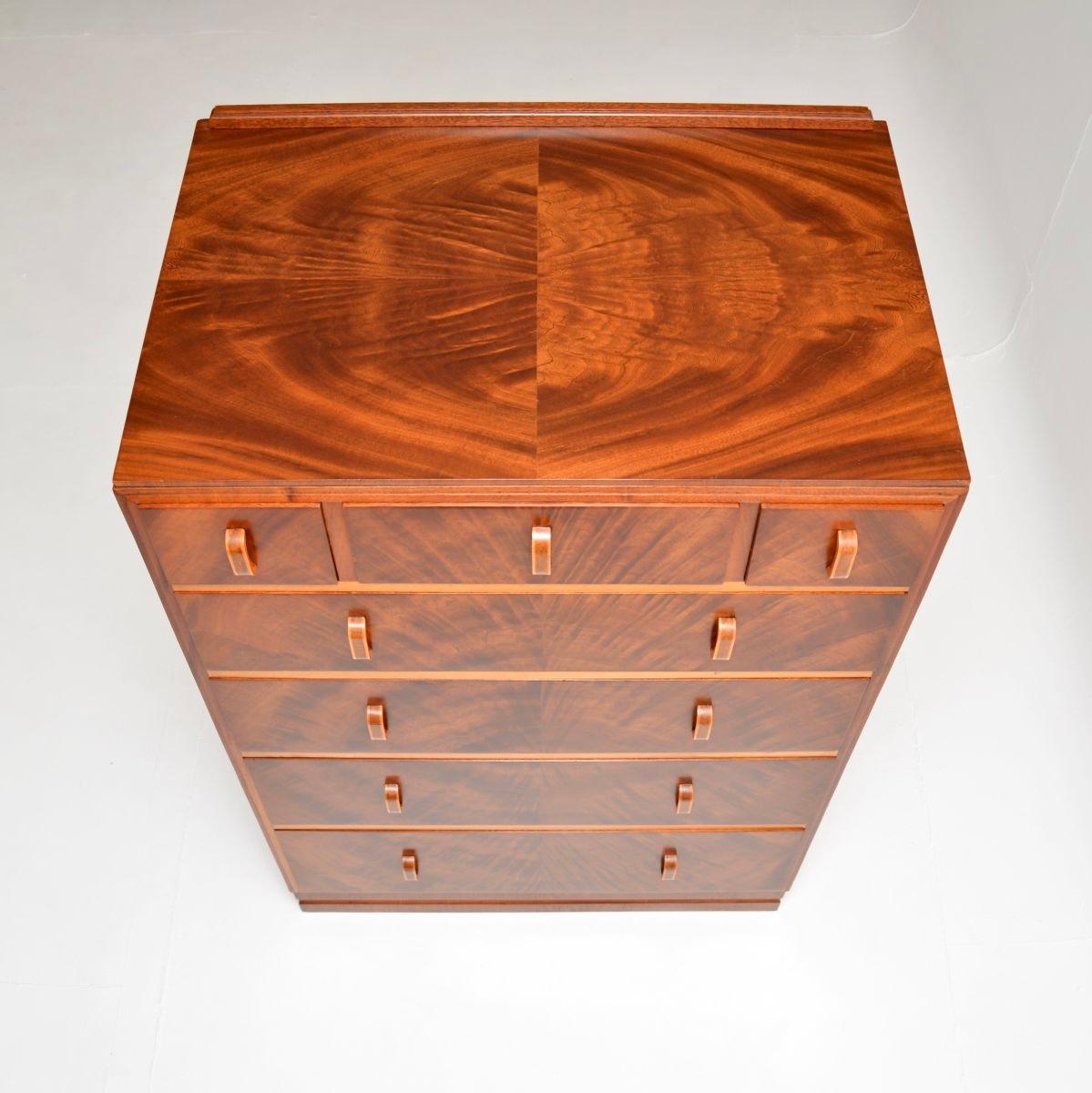 Art Deco Figured Walnut Chest of Drawers For Sale 2
