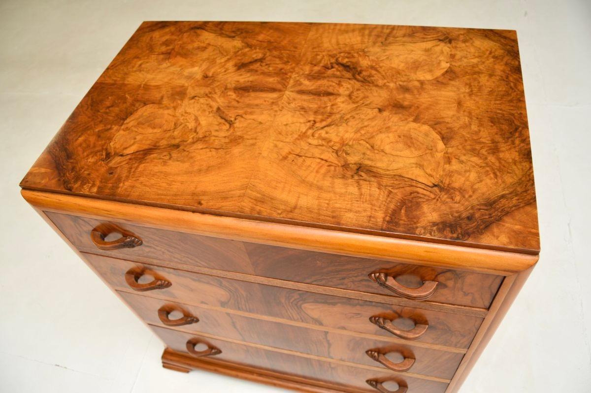Art Deco Figured Walnut Chest of Drawers 2