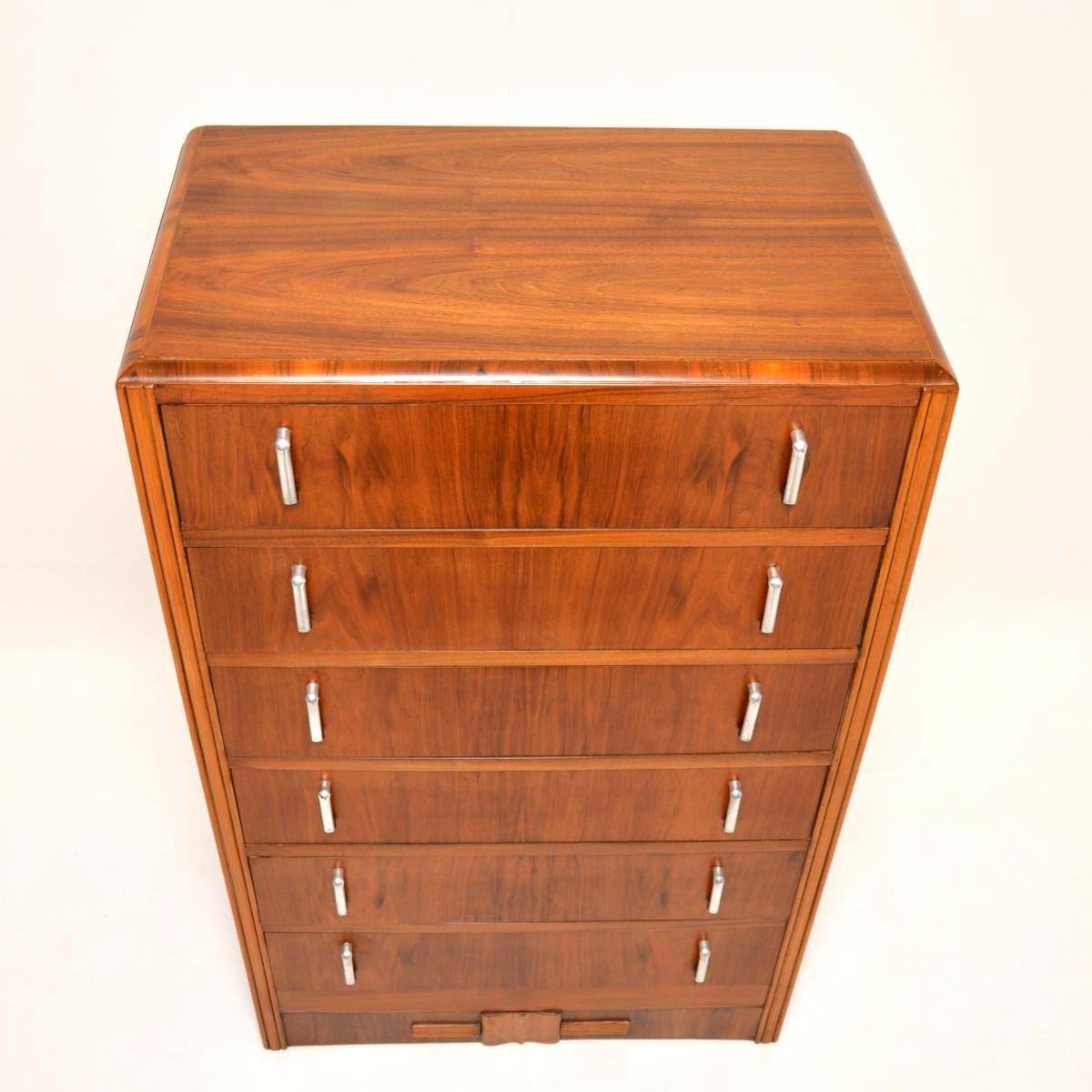 Art Deco Figured Walnut Chest of Drawers For Sale 2