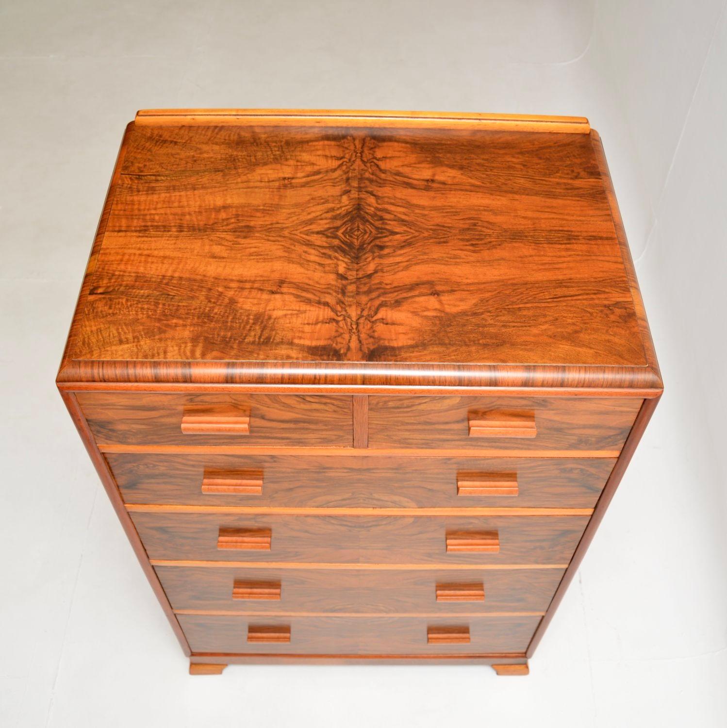 Art Deco Figured Walnut Chest of Drawers For Sale 3