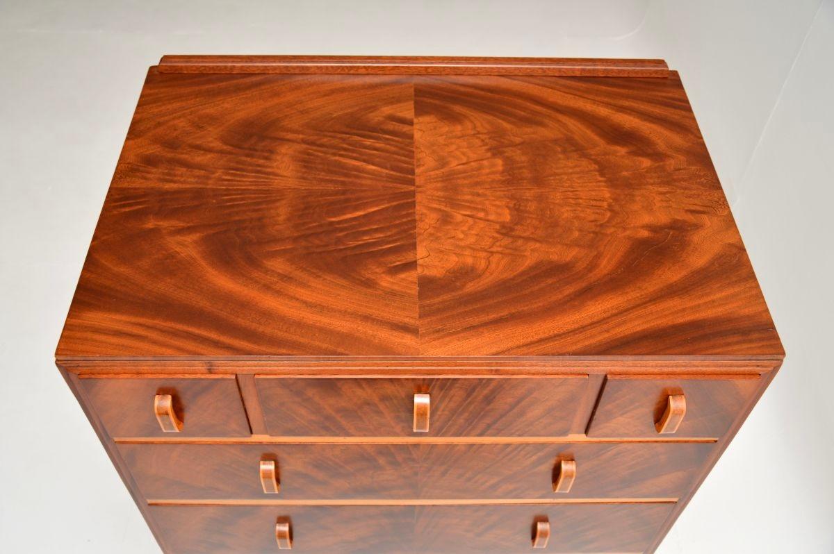 Art Deco Figured Walnut Chest of Drawers For Sale 3