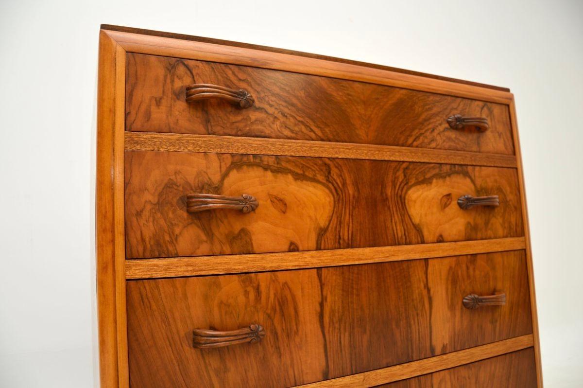 Art Deco Figured Walnut Chest of Drawers 3