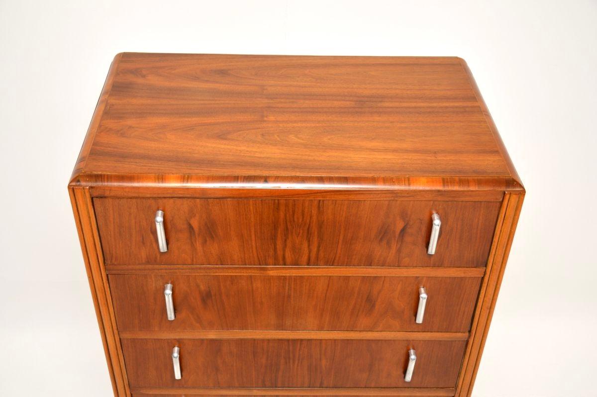 Art Deco Figured Walnut Chest of Drawers For Sale 3