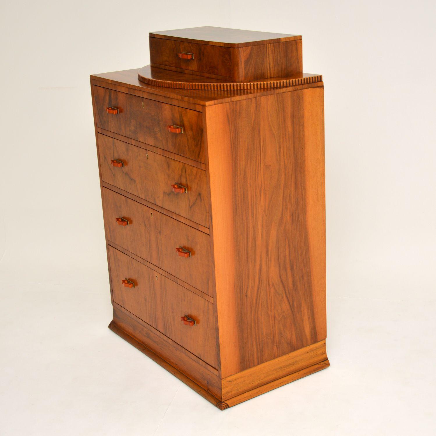 Art Deco Figured Walnut Chest of Drawers 2