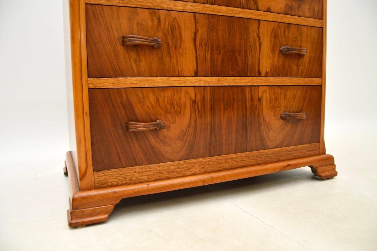 Art Deco Figured Walnut Chest of Drawers 4