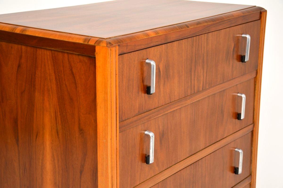 Art Deco Figured Walnut Chest of Drawers For Sale 4