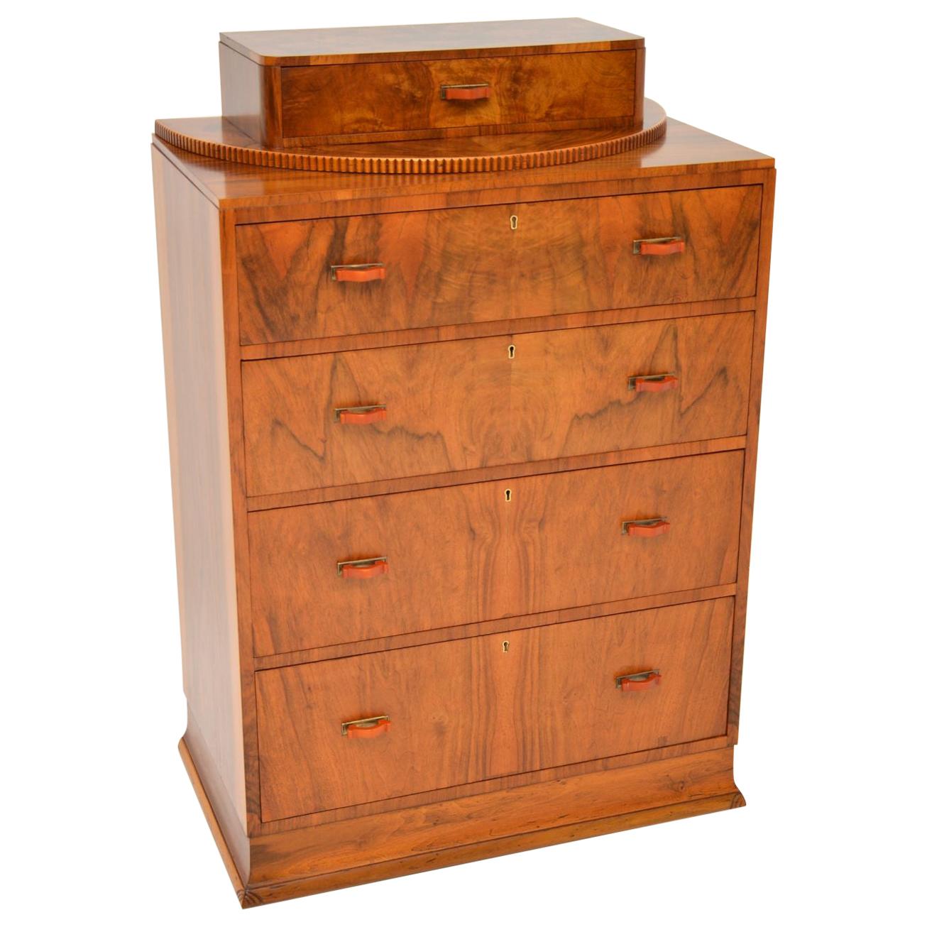 Art Deco Figured Walnut Chest of Drawers