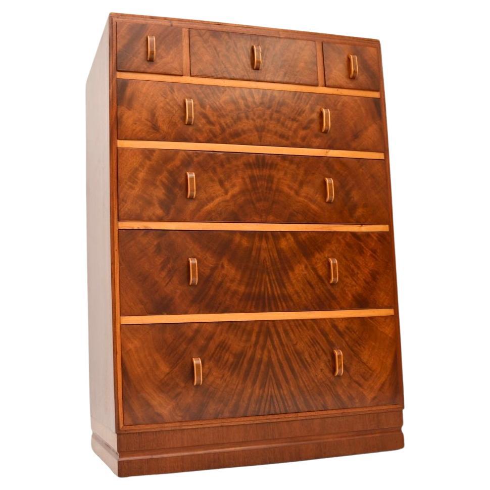 Art Deco Figured Walnut Chest of Drawers For Sale