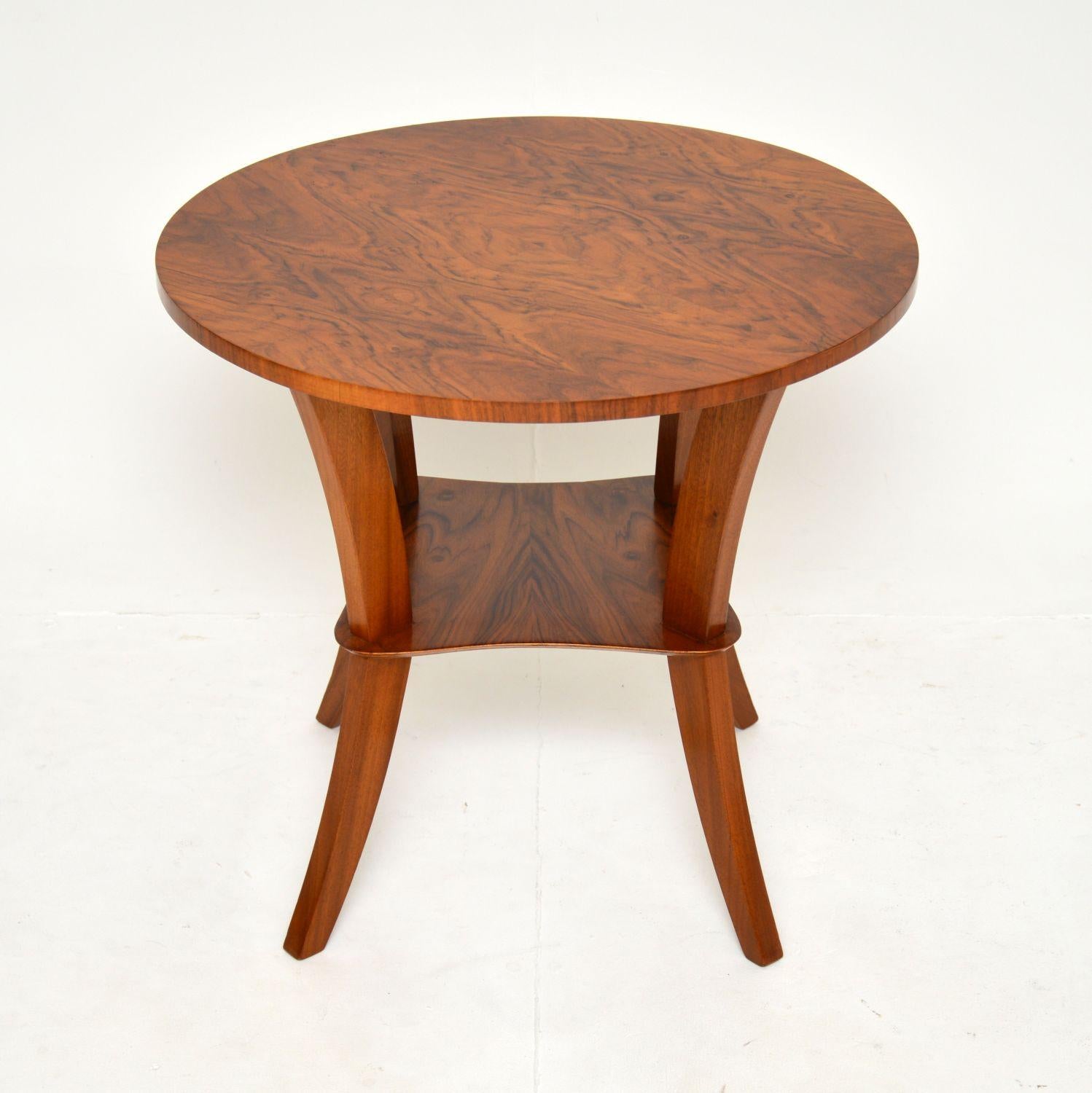 English Art Deco Figured Walnut Coffee / Occasional Table