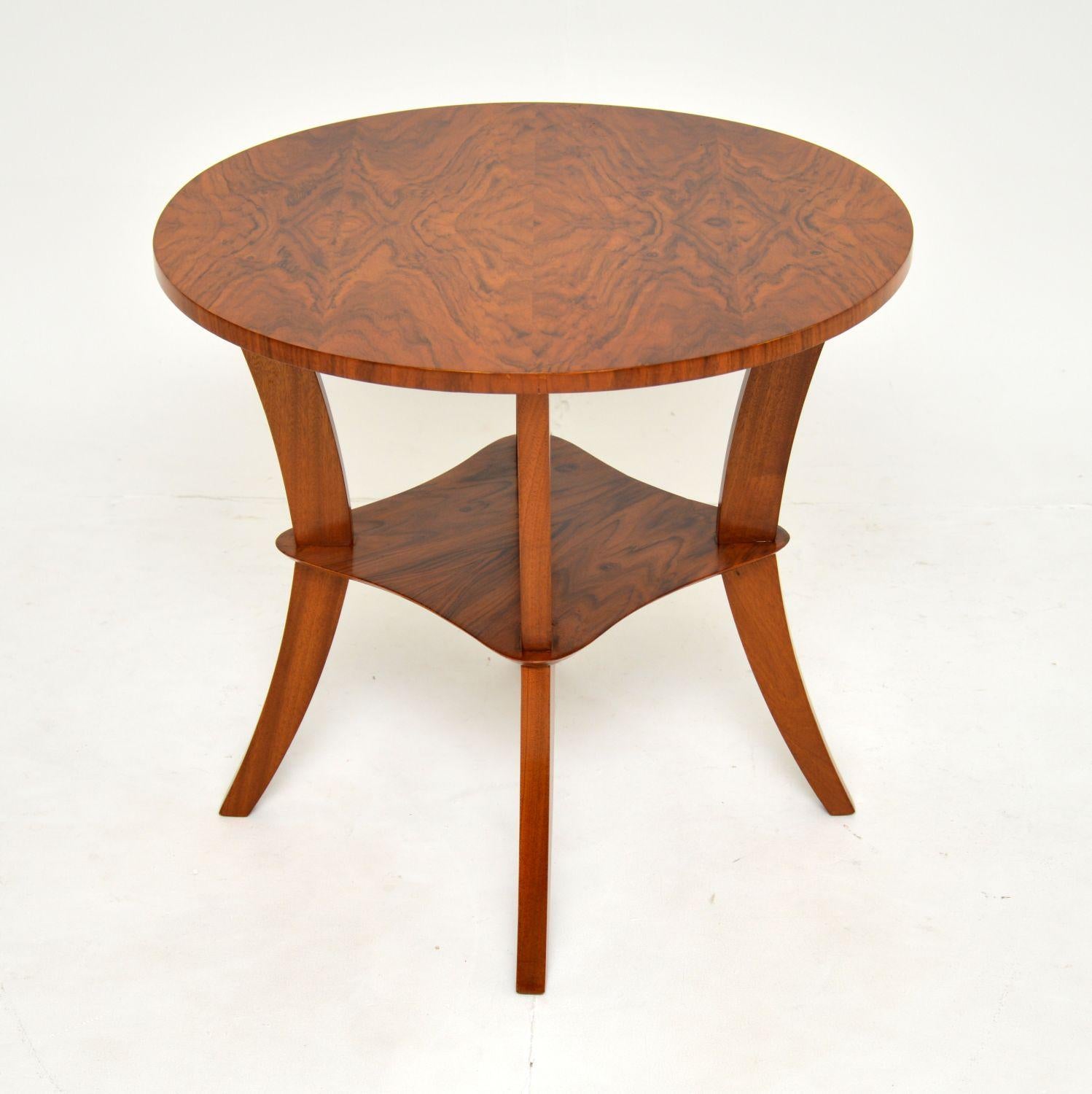 Art Deco Figured Walnut Coffee / Occasional Table In Good Condition In London, GB