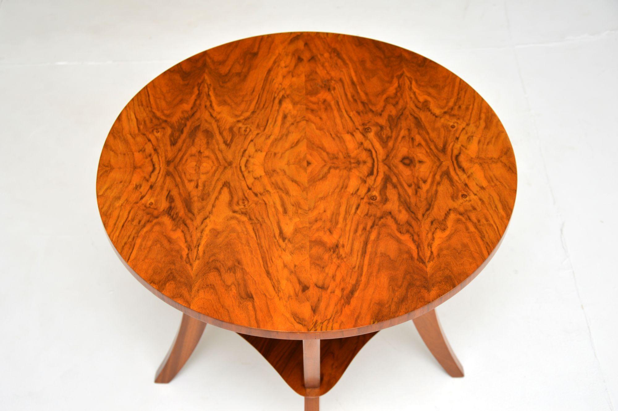 20th Century Art Deco Figured Walnut Coffee / Occasional Table