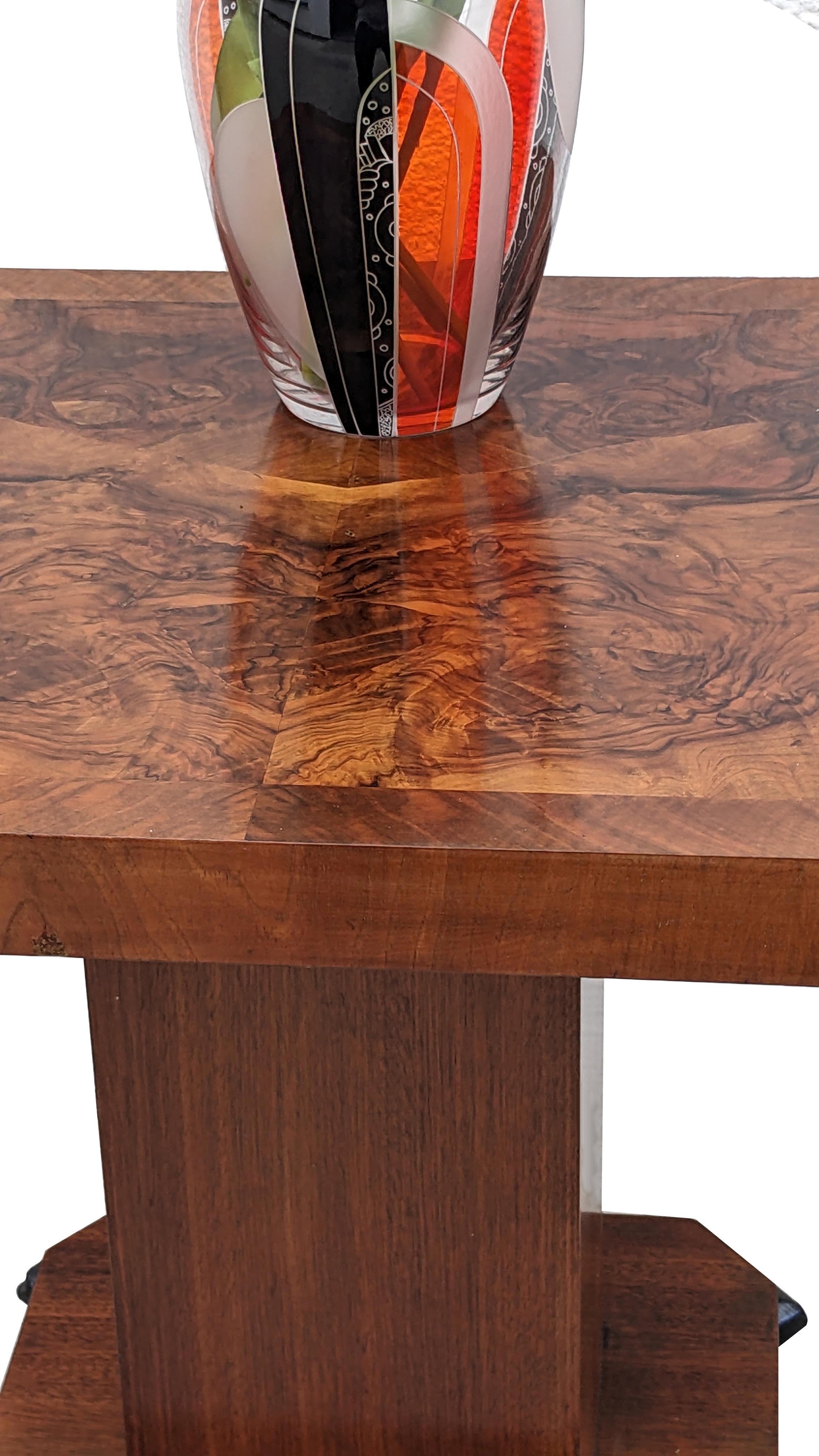 Art Deco Figured Walnut Coffee Table, c1930s, English 1