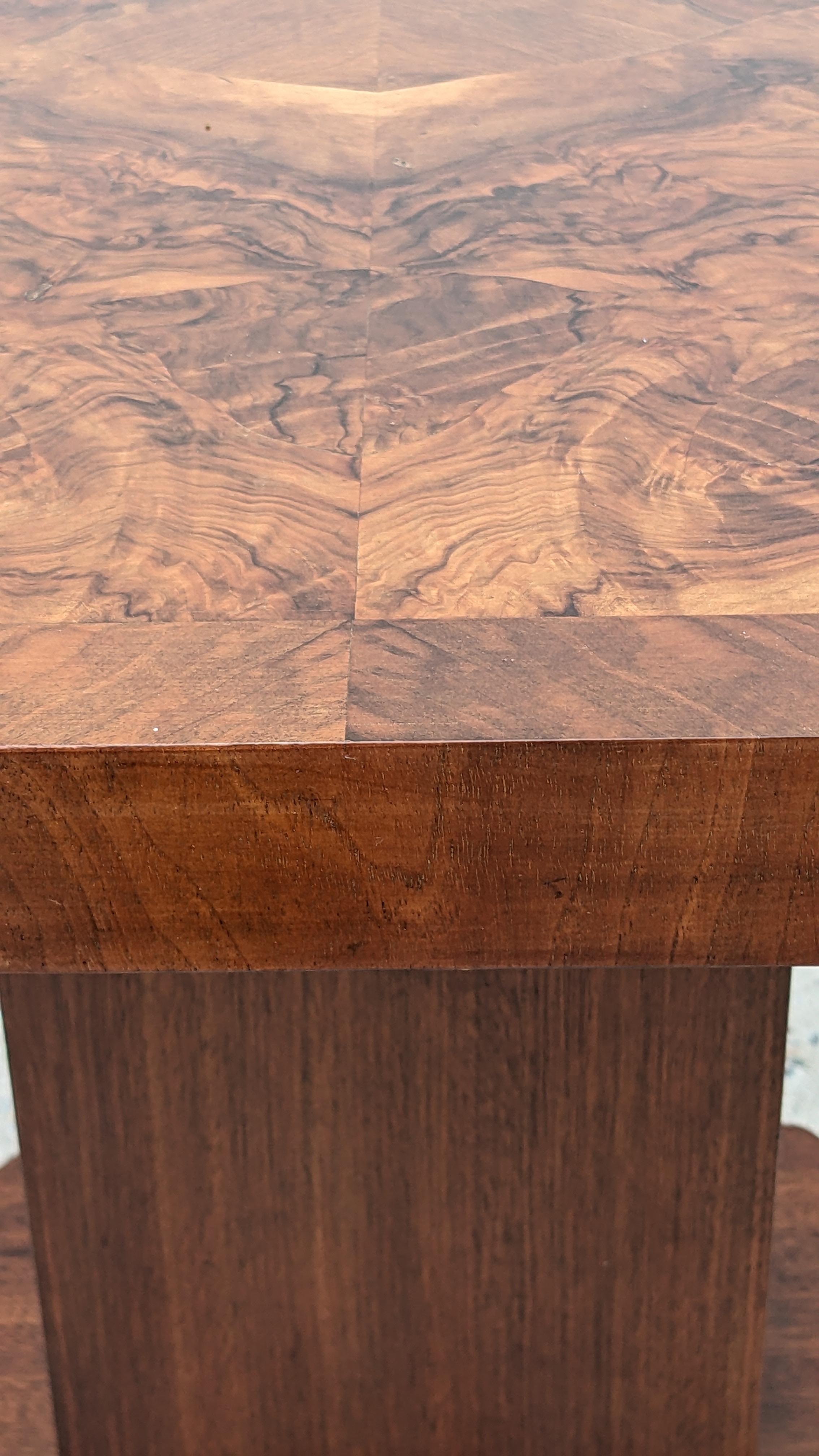Art Deco Figured Walnut Coffee Table, c1930s, English 2