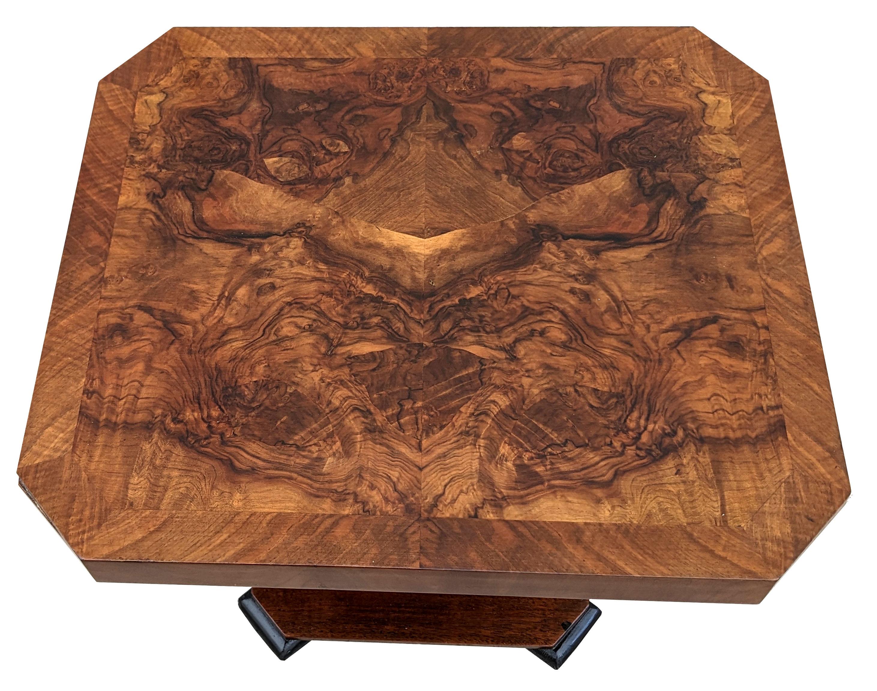 Art Deco Figured Walnut Coffee Table, c1930s, English 4