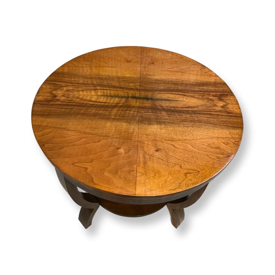 Art Deco Figured Walnut Coffee Table For Sale 1