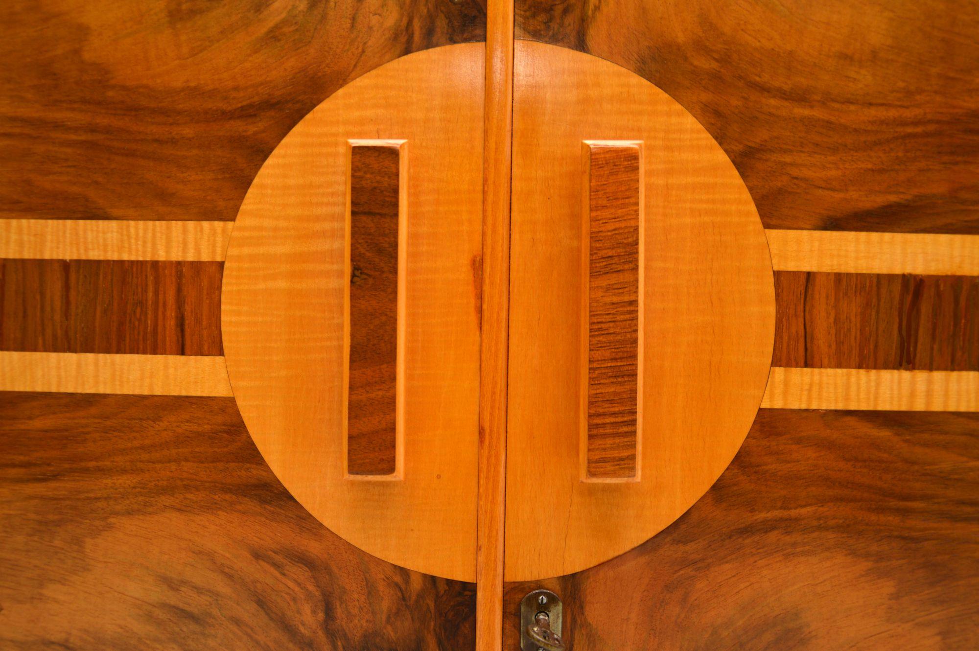 Art Deco Figured Walnut Compactum Wardrobe In Good Condition In London, GB