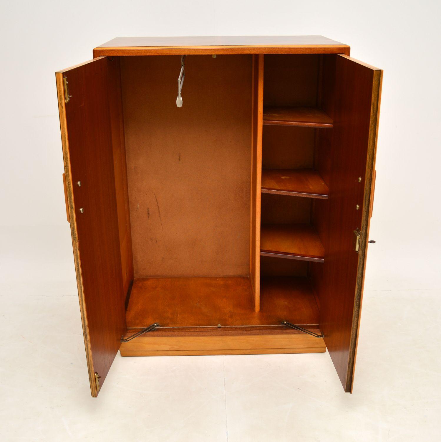 Mid-20th Century Art Deco Figured Walnut Compactum Wardrobe