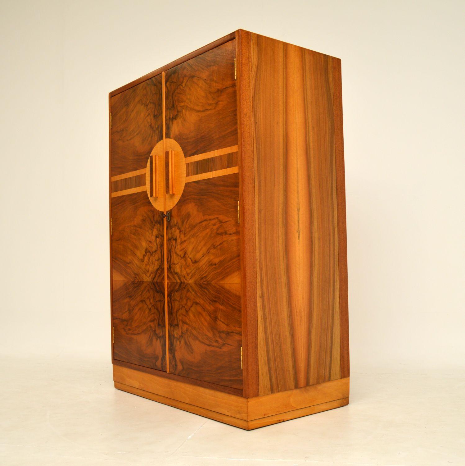 Art Deco Figured Walnut Compactum Wardrobe 1