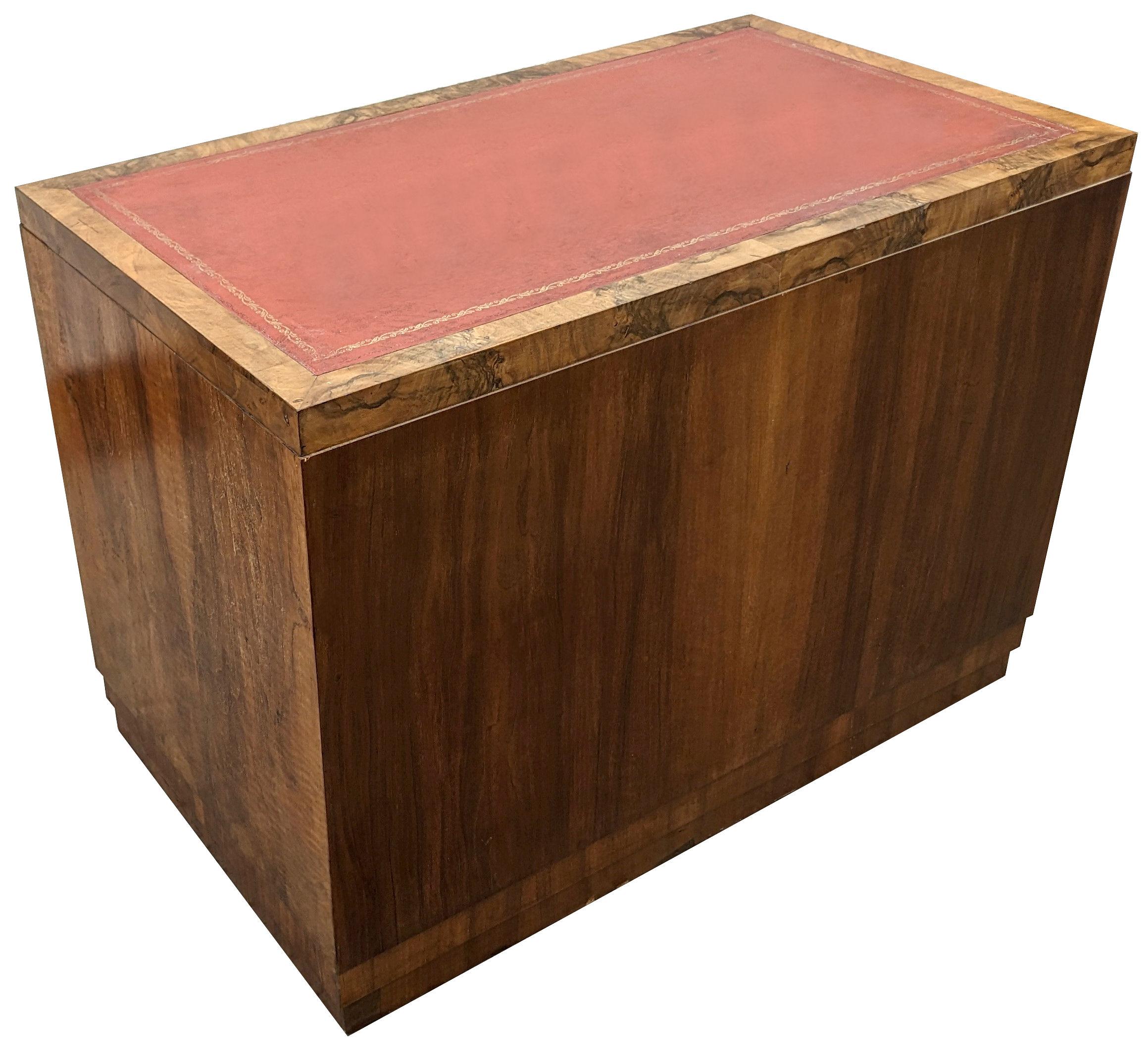 Art Deco Figured Walnut Desk, English, c1930 For Sale 7