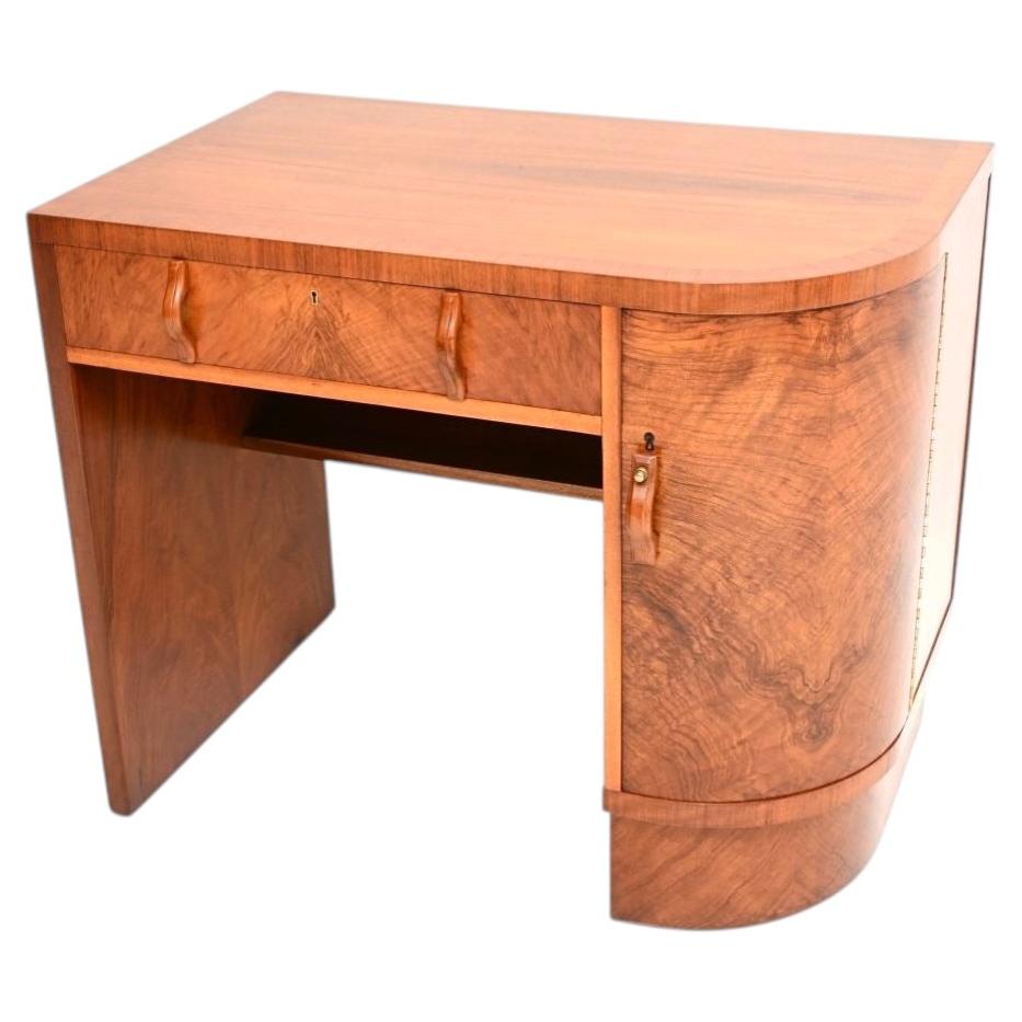 Art Deco Figured Walnut Desk For Sale