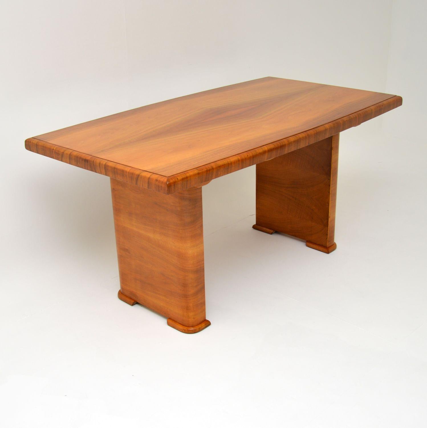Art Deco Figured Walnut Dining Table / Desk 5