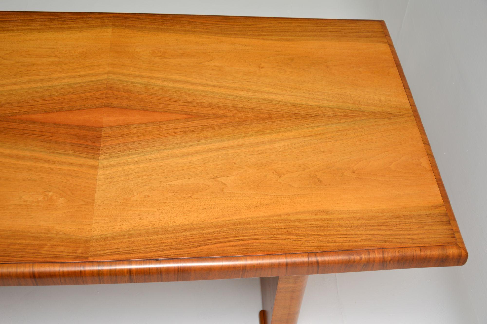 20th Century Art Deco Figured Walnut Dining Table / Desk