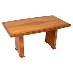 Art Deco Figured Walnut Dining Table / Desk