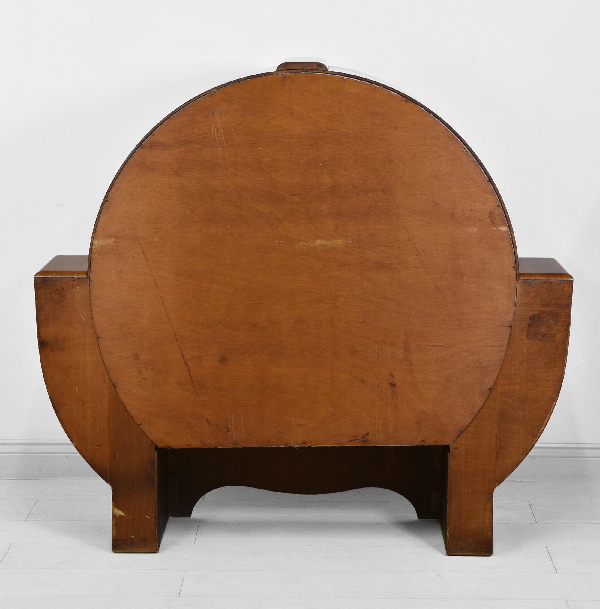 Art Deco Figured Walnut Display Cabinet England 1930s 4