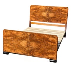 Art Deco Figured walnut double bef